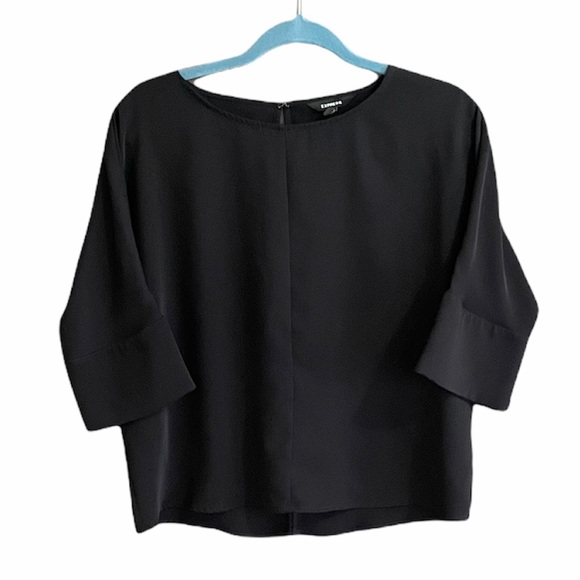 Express Tops - Express Black 3/4 Sleeve Blouse S